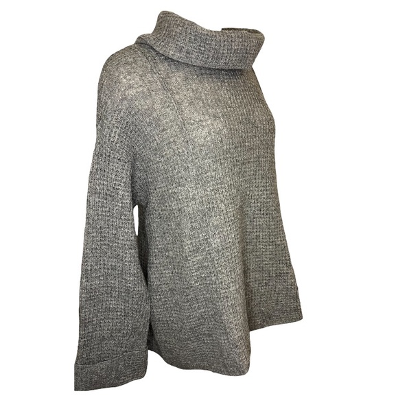 Free People Grey Sidewinder Cowl Neck Oversized Sweater Small - Picture 5 of 10